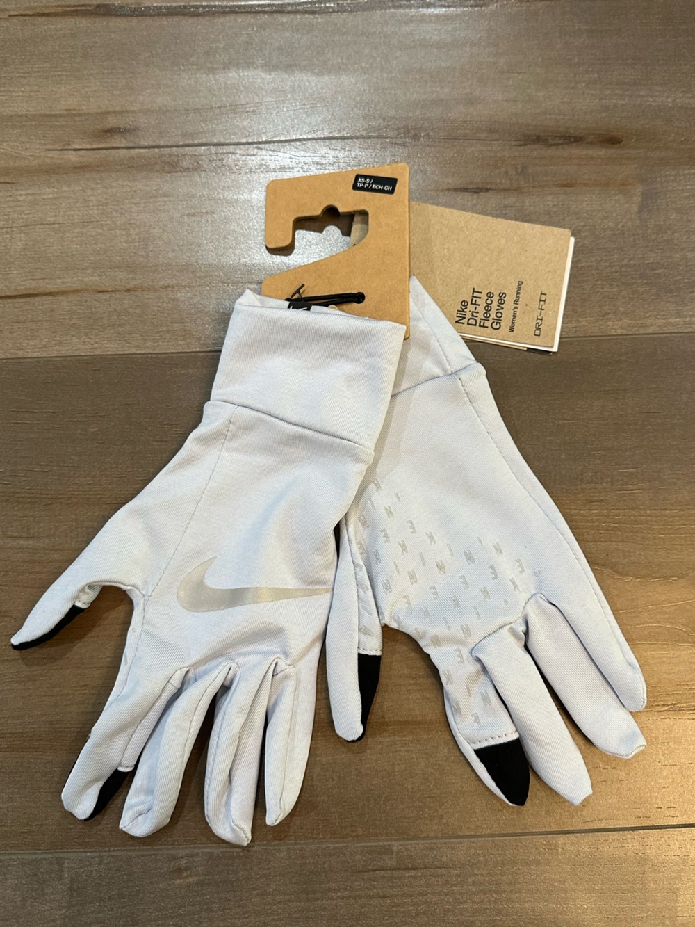 Nike White/Light Gray Dri-FIT Women's Running Gloves